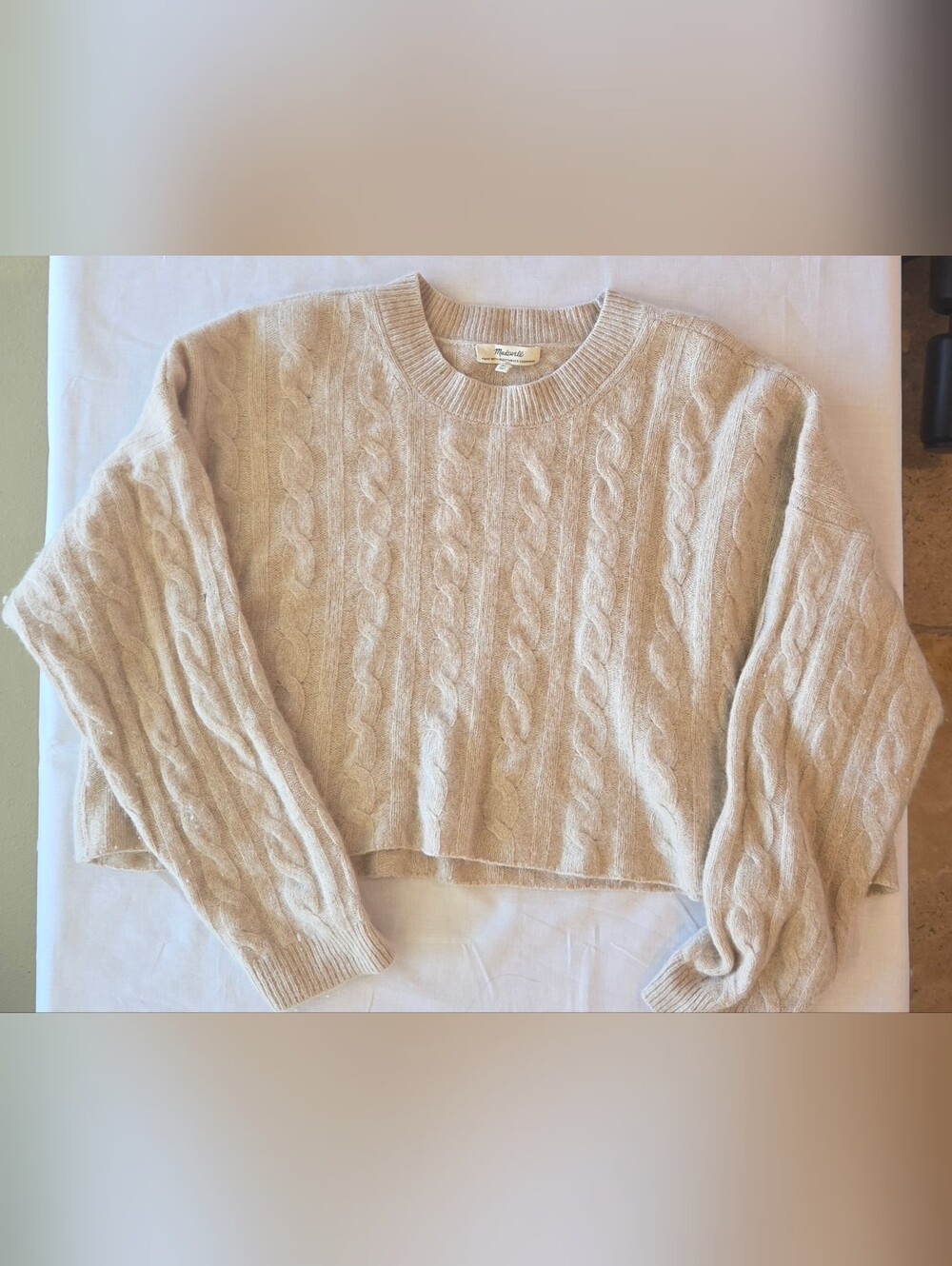 Madewell Womens Cashmere Cropped Sweater Size XL Academia Cozy Chic